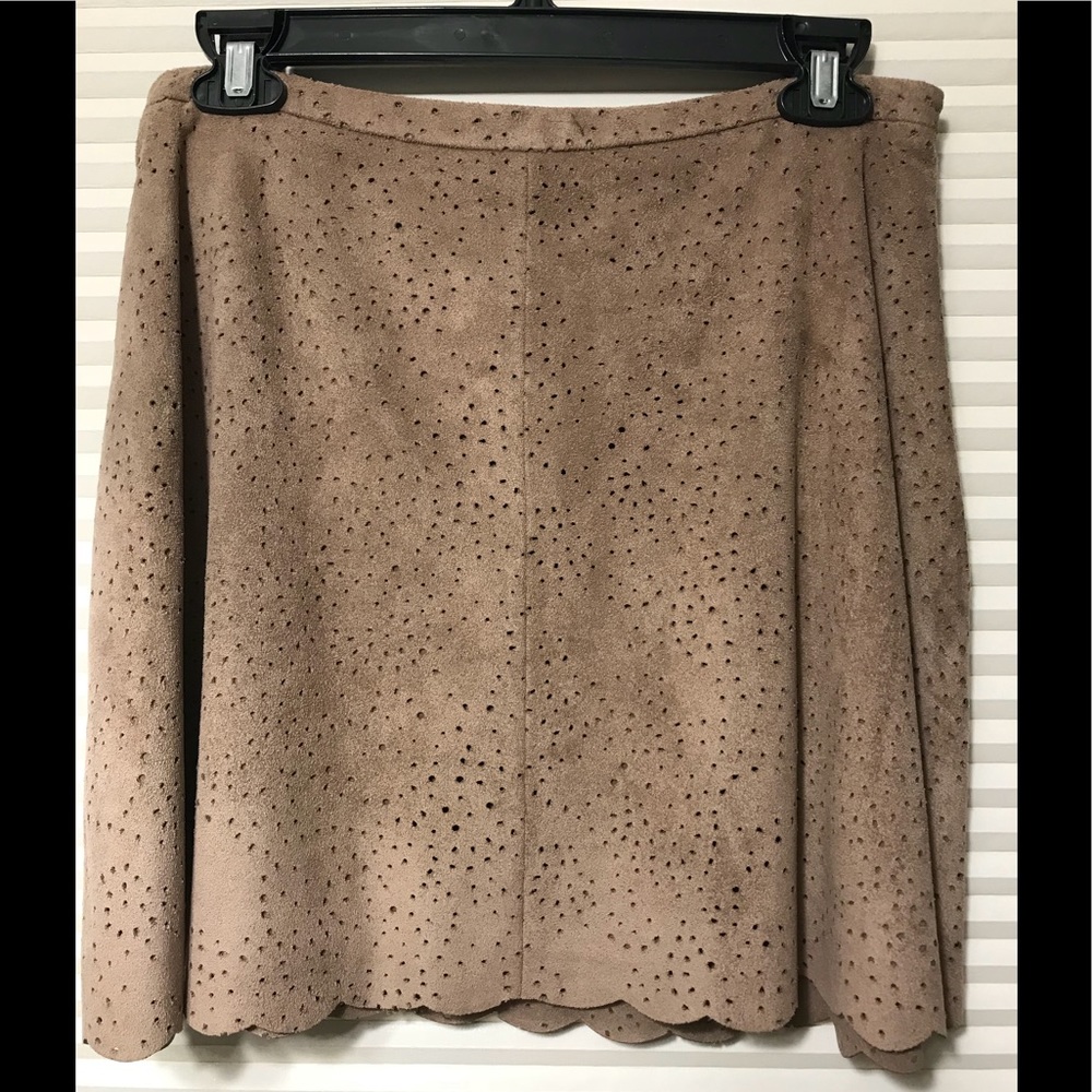 BCBG suede mocha skirt